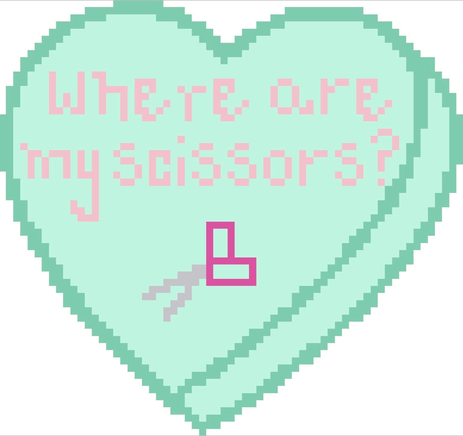 PRE-ORDER: Where are my scissors heart canvas